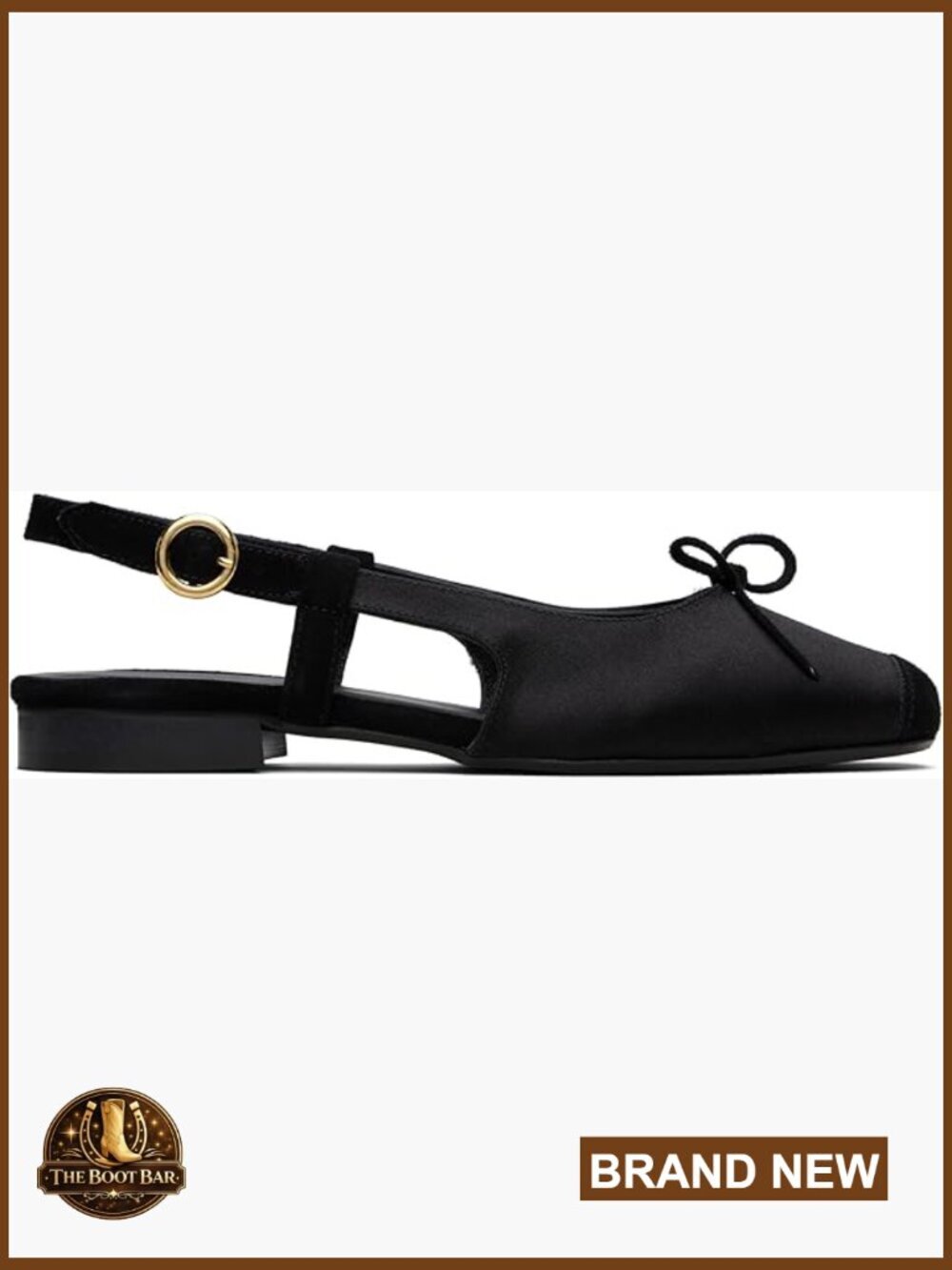 Satin Ballet Flats with Bow Slingback Ankle Strap, Cute Comfortable Dress Shoes